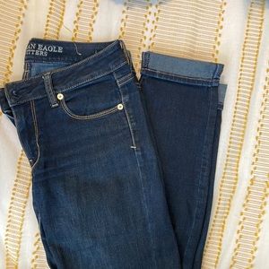 American Eagle dark blue wash skinny jeans. Size 4
